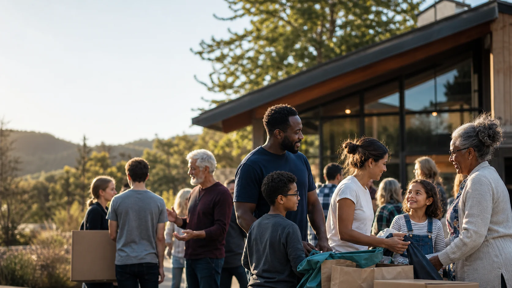Christians of different generations serving their community together